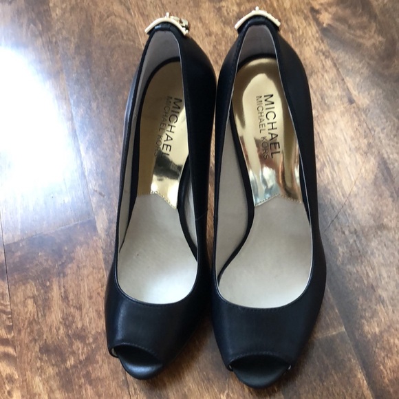 MICHAEL Michael Kors Shoes - Michael Kors Hamilton Peep Pump Black Leather